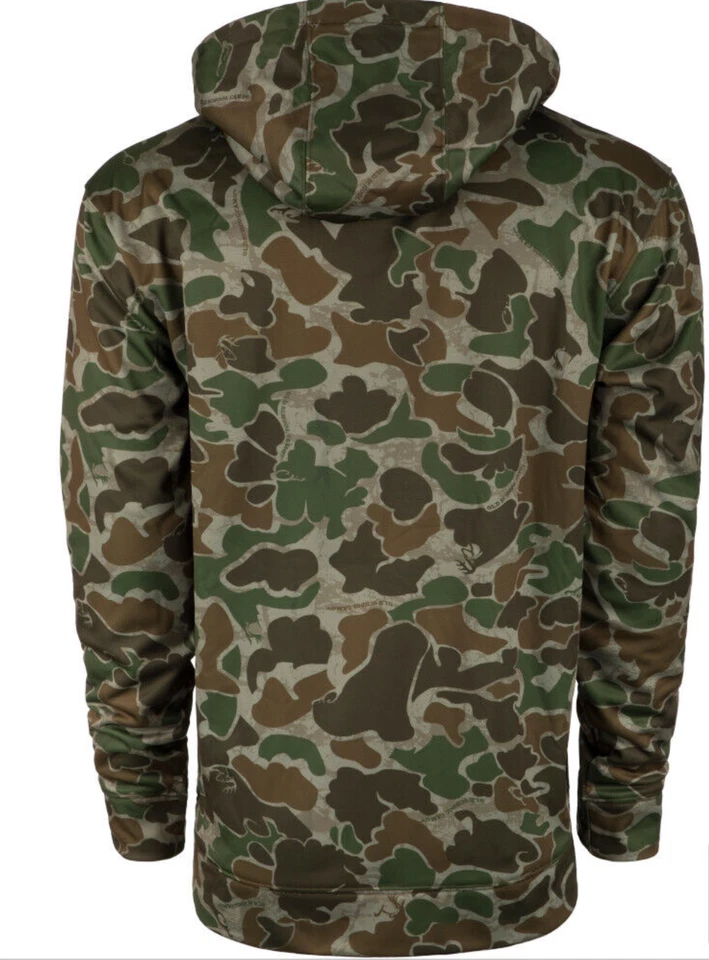 DRAKE WATERFOWL HOODIE MEN'S CAMO PERFORMANCE OLD SCHOOL GREEN LOGO ALL SIZES - Image 2 of 3