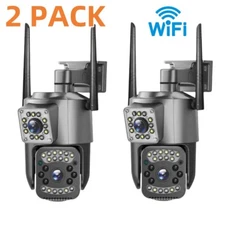 Dual Lens HD 4MP WiFi IP Camera Wireless Outdoor CCTV PTZ Home Security IR Cam