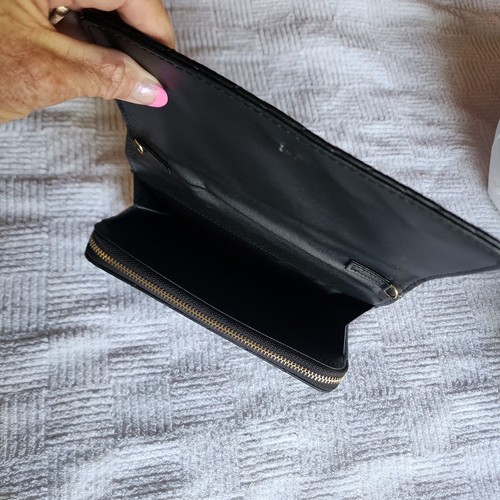 Bandolera Badgley Mischka Acolchada Negra Dorada Cremallera Bolso sin asas Cartera LEER - Imagen 10 de 16