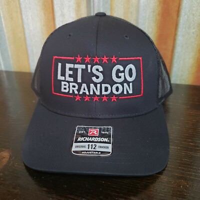 Let's Go Brandon! Emb. Black  Snapback Richards 112 Hat, FJB Hat, Joe BidenFU46.