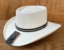 MEN'S PANAMA STYLE SUMMER HAT LIGHT WEIGHT BEACH OR GOLF STYLE HAT OFF WHITE