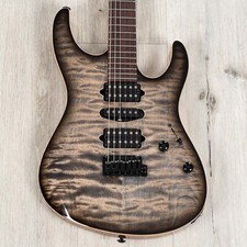 Suhr Custom Modern Hsh Guitar, Mahogany, Quilt Maple Top, Trans Charcoal Burst