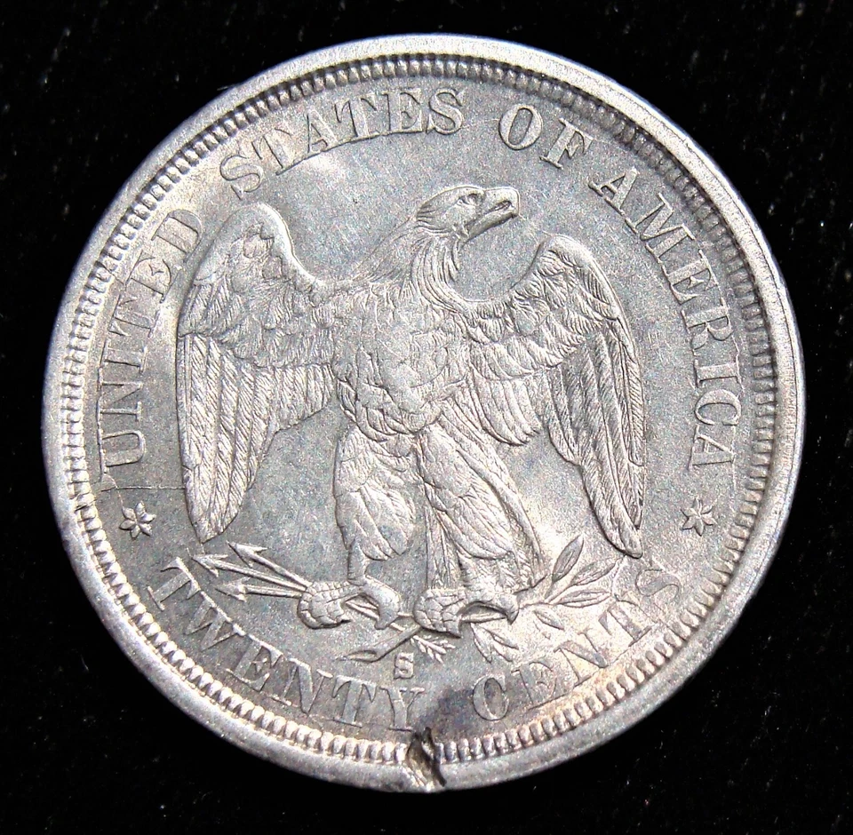 1875-S 20C Choice BU! Mint Error - Die Flaw - Image 2 of 2