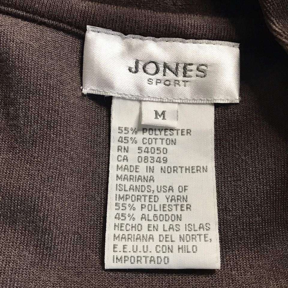 Sudadera deportiva Jones para mujer mediana marrón terciopelo bolsillos con cremallera completa Foto 3 de 4