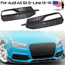 Par Lower Bumper Fog Light Cover Grill Grille Fits For 13-16  Audi A3 S3 S-Line