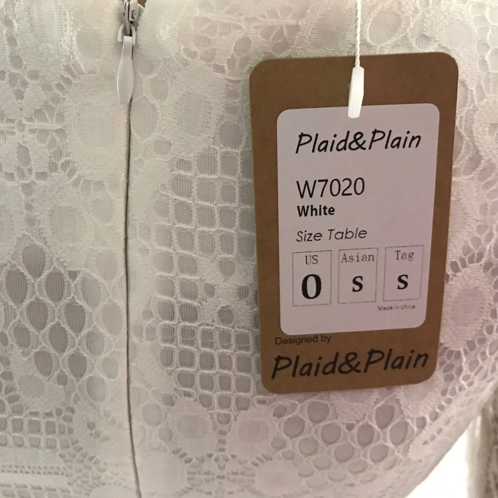 OFF WHITE Abito nuovo adorabile pizzo floreale overlay fit svasato mini prendisole taglia S bianco sporco