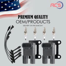 2X Ignition Coil +Spark Plug +Wire Set for Toyota Corolla Chevy Prizm 1.8L UF246