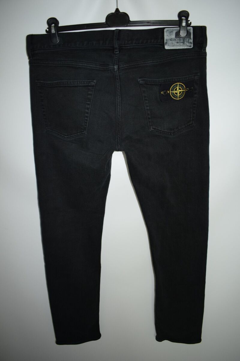 Stone Island Wash Slim Fit Black Denim Jeans Logo Badge Size Stone Island Wash Slim Fit Black Denim Jeans Logo Badge Size