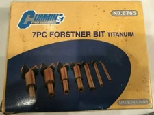 7 Piece Forstner Bit Titanium. Brand: CUMMINS Pro Industrial Tools. #6763. NEW
