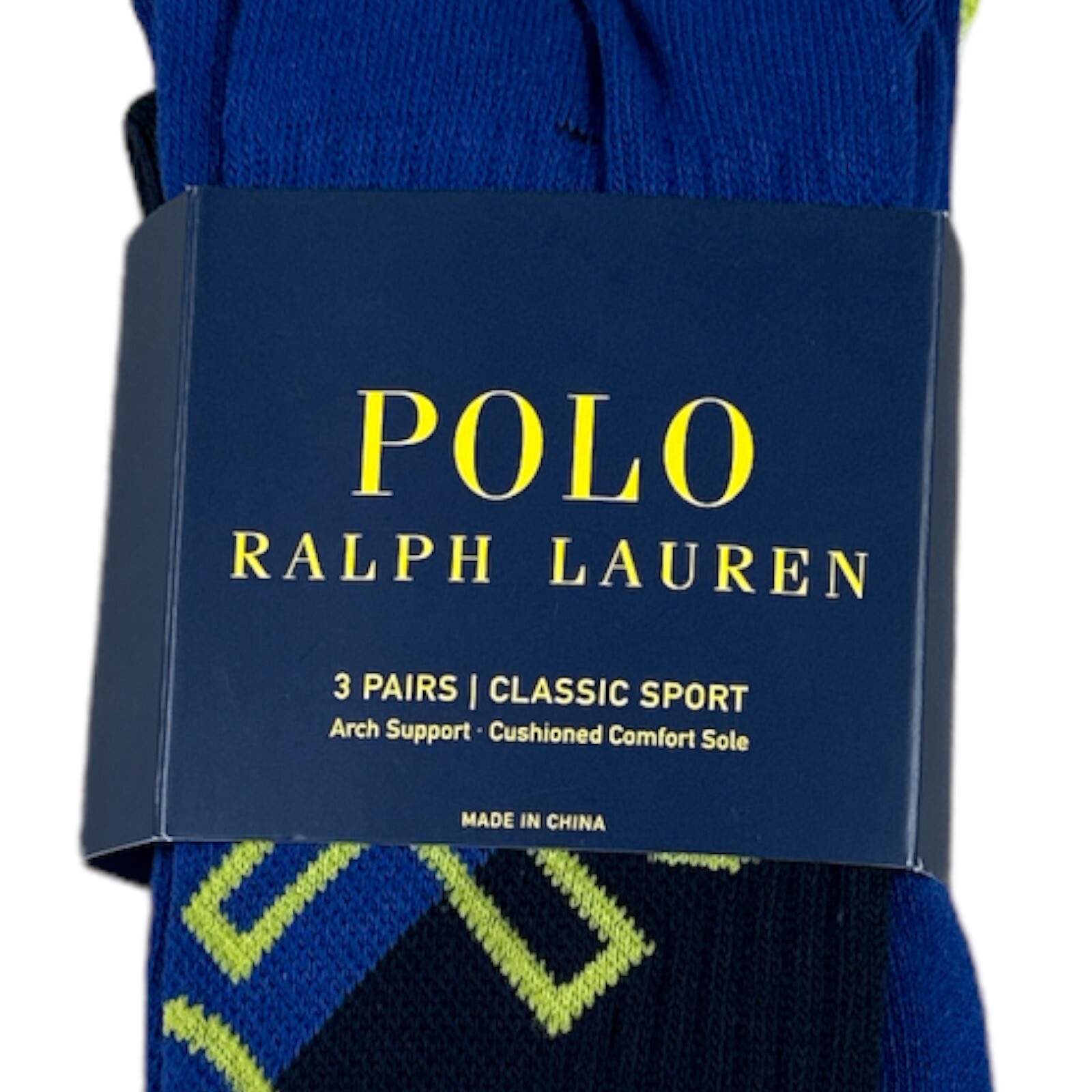 Polo Ralph Lauren Calze Classiche Sport Crew Comfort Ricamate Pony 3 Paia Nuove