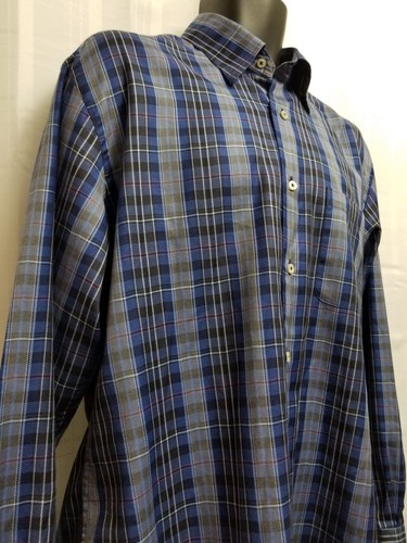 Robert Talbott karmelblau kariert 100 % BAUMWOLLE Kleid Freizeithemd Large gebraucht, in einwandfreiem Zustand - Bild 2 von 12