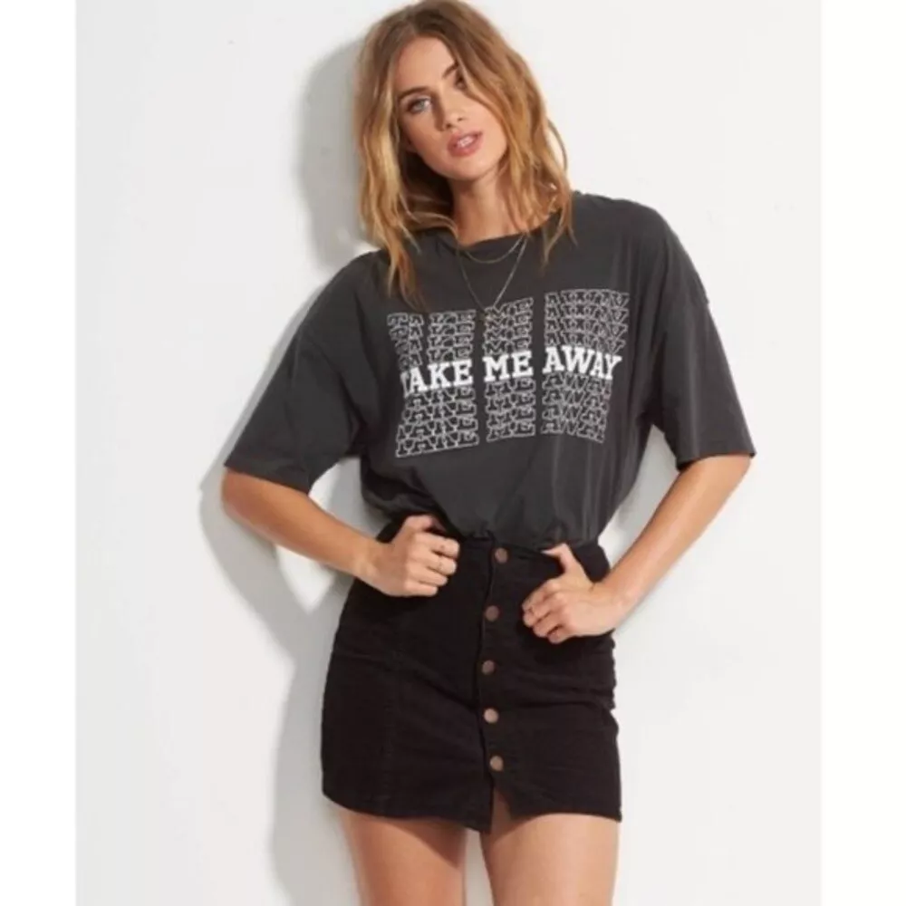 Black cord hot sale high waisted skirt