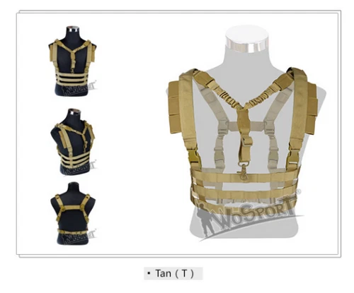 WorSporT VE-37 Tactical Hunting Paintball Molle Chest Rig Hanging Vest w/ Sling - Picture 9 of 11