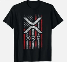 Patriotic XRP Crypto Tee – American Flag Blockchain Investor Shirt