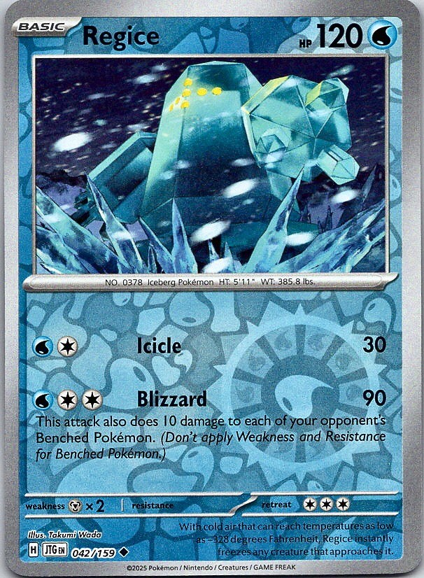 Regice - Journey Together (NM) Reverse Holo 42/159 Water