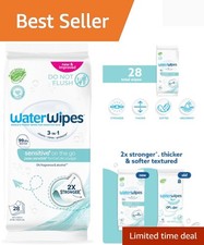 Sensitive On The Go Wipes, 3-In-1 Cleans, Cares, Protects, 99.9 Water, Unsc...