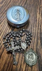 Vintage WWII Military Rosary Religious Catholic Medal Crucifix Pendant Lot #F