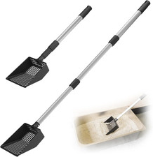 Cat Litter Scoop, Deep Shovel with Metal Long Handle, 21"-39.5" Telescopic ...