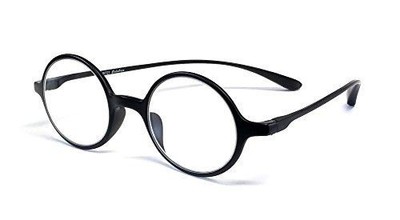 Calabria 721 Flexies SUPER LIGHTWEIGHT Round Reading Glasses Ebony Black++6.00