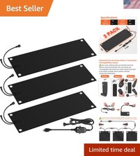 3-Pc Heated Snow Melting Mats - 10 x 30 in Anti-Slip Rubber Safety Solution