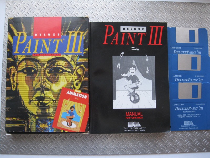 Deluxe Paint 3 III Commodore Amiga 500 Plus Game 3 Floppy Discs untested