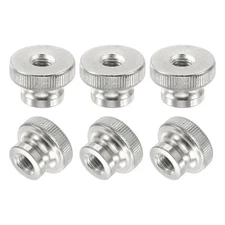 Knurled Thumb Nuts, 6Pcs M10 Carbon Steel Nut High Head Through Hole, Silver