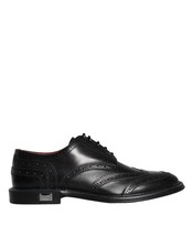Dolce & Gabbana Black Leather Oxford Wingtip Formal Men Men's Shoes Authentic