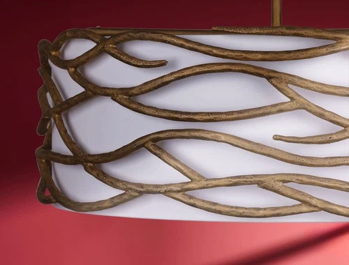 Minka Lavery 3718 Branch Reality 6 Light 28"W Pendant - Textured Ashen Gold - Picture 7 of 12