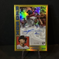 2025 TOPPS ARCHIVES 84FFA-KC KRISTIAN CAMPBELL RC SSP AUTO GOLD FOIL /50 RED SOX