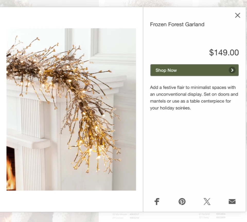 Balsalm Hill Six Feet Frozen Forest Garland with LED Lights Brand New    - Image 2 of 3