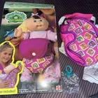 Vintage 1996 Cabbage Patch Kids Soft Doll Pink Purple Carrier Nylon Parachute