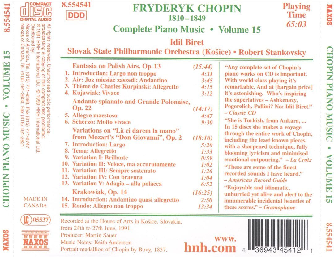 クラシック Idil Biret Chopin Edition 15CDs CHOPIN, F.: Piano Music / Piano Concertos (Biret C