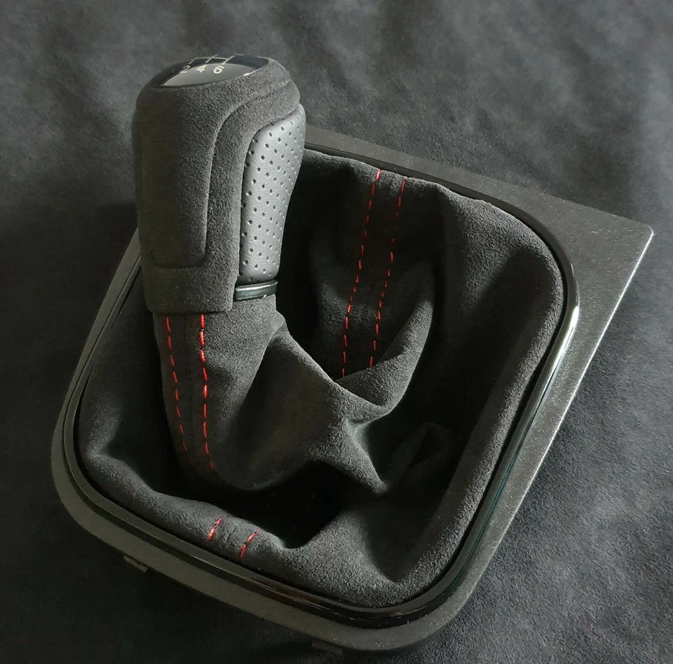 FÜR VW GOLF 5 6 EOS SCIROCCO SCHALTSACK ALCANTARA LEDER SCHALTKNAUF 6 GANG ARK - Bild 2 von 3