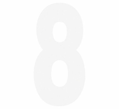 FACTORY EFFEX 8" WHITE #8 PRO NUMBER FOR NUMBER PLATE # FX02-4488 3 PACK