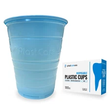 2000 Blue 5 Oz Dental Rinse Plastic Disposable Ribbed Drinking Bathroom Cups