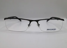 Skechers SE3090 MGUN Gunmetal Semi Rimless Metal Eyeglasses Frame 54-17-145 3090