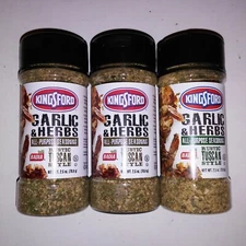Set of 3 Kingsford Garlic & Herbs All Purpose Seasoning Rustic Tuscan Style New