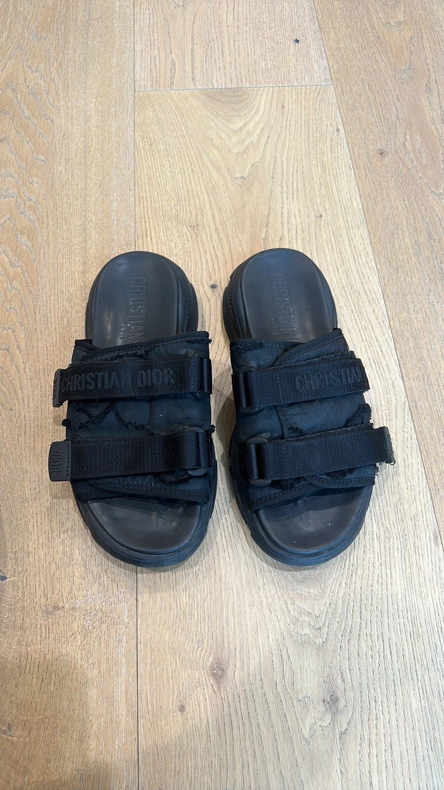 Sandales Christian Dior tissu technique D Wander à glissière taille 40