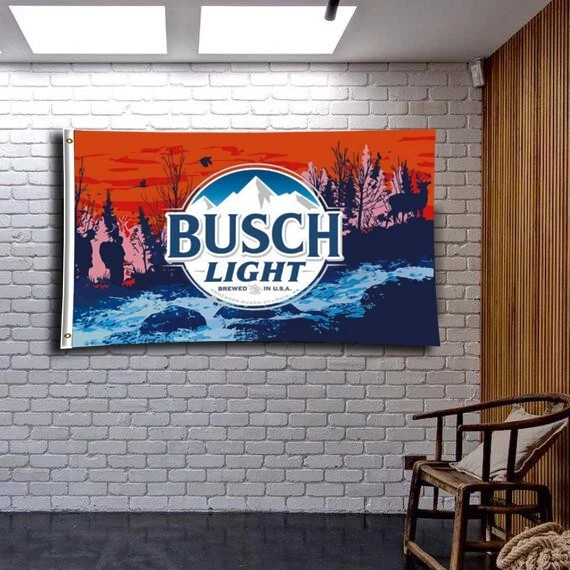 Busch Light Flag 3x5ft Sunset Hikers Bud Light Beer Banner for Man Cave Wall US - Image 2 of 4