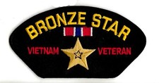 BRONZE STAR VIETNAM VETERAN  RIBBON MEDAL 5" EMBROIDERED MILITARY PATCH