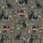Feline Drive Fabric GOBLINCORE Cats Kitty Witches - Fat Quarter (18"x22") FQ