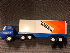 Vintage Mini Tonka Toy Pressed Steel Semi Truck TRAILER SET