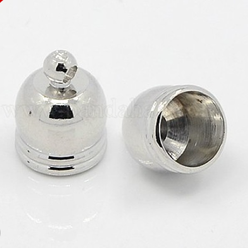 Brass Cord End Caps 14mm x 10mm for 8mm Cords in Gold Silver Platinum 10 Pack - Picture 8 of 8