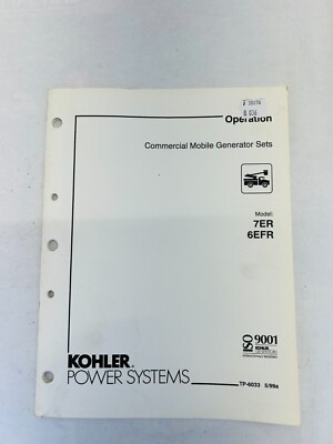 #ad Kohler 7ER 6EFR Operation Commercial Mobile Generator Sets Manual TP 6033 $18.19