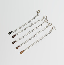 5 pcs Necklace Extender Chains Bracelet Extension Solid 925 Sterling Silver 7cm