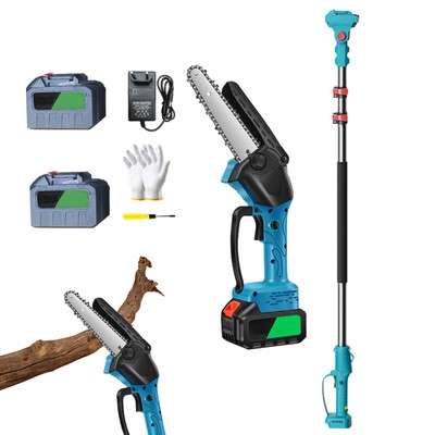 Cordless Pole Saw 2-in-1 Mini Chainsaw for Tree Trimming w/Battery & Charger