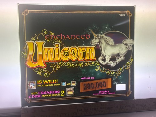 ENCHANTED UNICORN IGT SLOT MACHINE GLASS TOP PANEL LOT #1