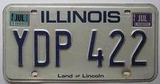 Illinois 1985 License Plate HIGH QUALITY # YDP 422