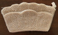 Vtg Japan Seed Pearl Clutch Purse Front Pocket Zipper Wedding Formal Retro