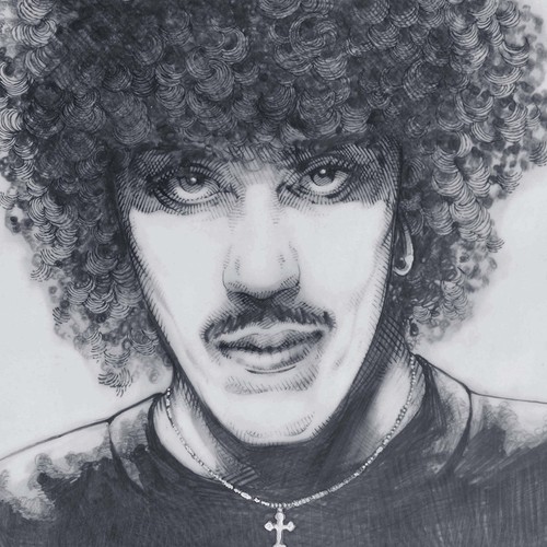 Philip Lynott Renegade B&W Print 8"x11" By Jim Fitzpatrick. Thin Lizzy - Picture 3 of 5